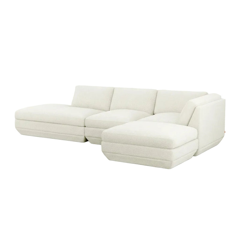 Gus Modern Podium Modular 4PC Lounge Sectional B — Copenhagen Fossil / Right Facing