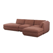 Gus Modern Podium Modular 4PC Lounge Sectional B — Regency Beet / Right Facing
