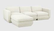 Gus Modern Podium Modular 4PC Sectional — Copenhagen Fossil / Left Facing