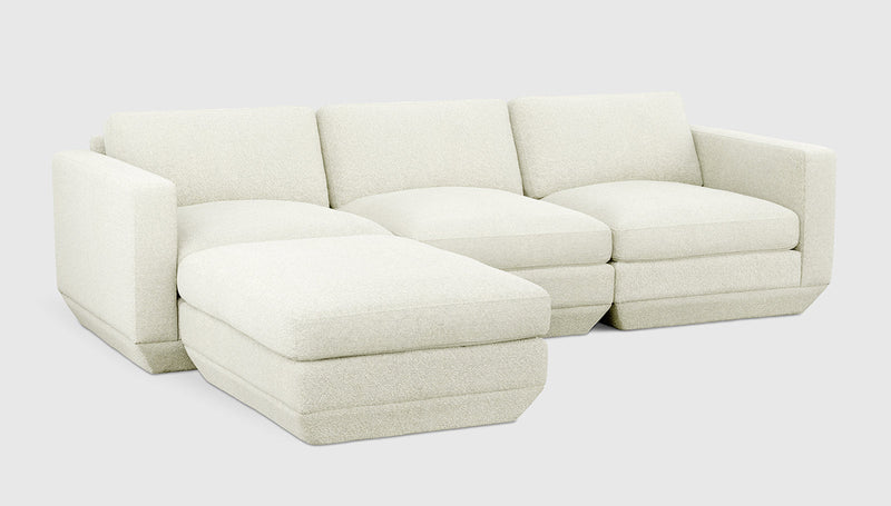 Gus Modern Podium Modular 4PC Sectional — Copenhagen Fossil / Left Facing
