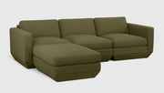 Gus Modern Podium Modular 4PC Sectional — Copenhagen Terra / Left Facing