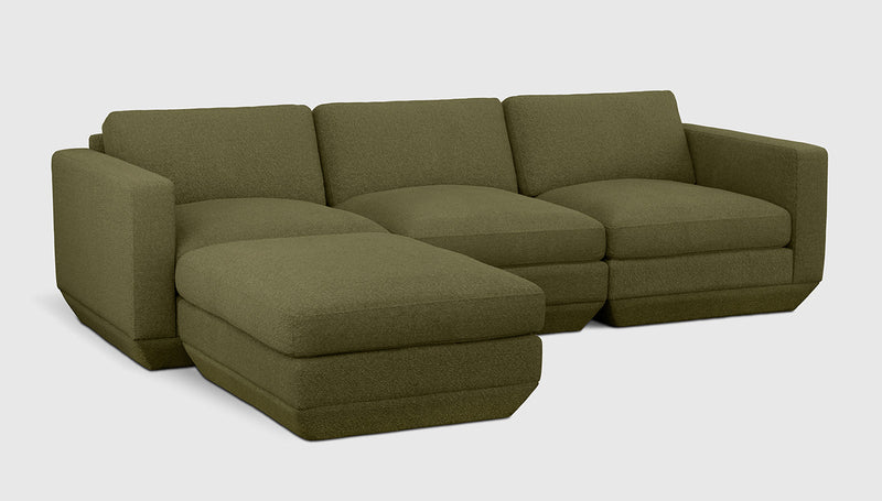 Gus Modern Podium Modular 4PC Sectional — Copenhagen Terra / Left Facing