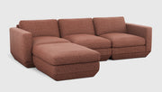 Gus Modern Podium Modular 4PC Sectional — Regency Beet / Left Facing