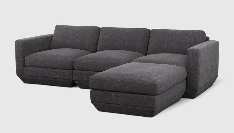 Gus Modern Podium Modular 4PC Sectional — Bastille Lennox / Right Facing