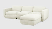 Gus Modern Podium Modular 4PC Sectional — Copenhagen Fossil / Right Facing