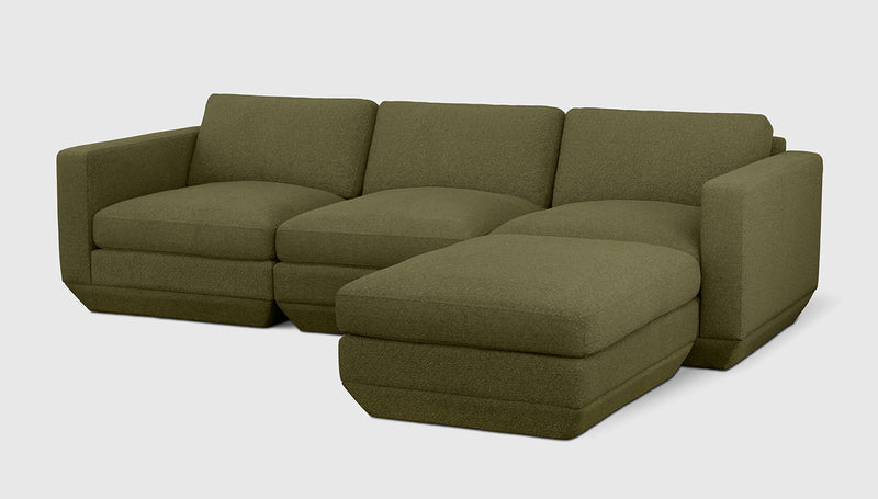 Gus Modern Podium Modular 4PC Sectional — Copenhagen Terra / Right Facing