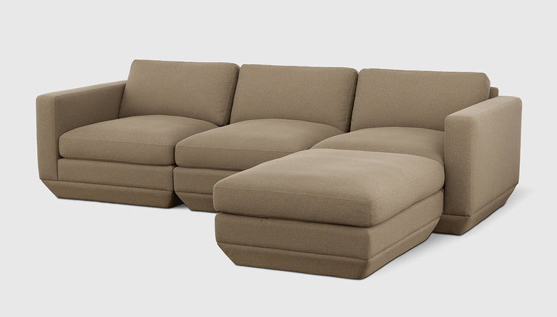 Gus Modern Podium Modular 4PC Sectional — Merino Mocha / Right Facing