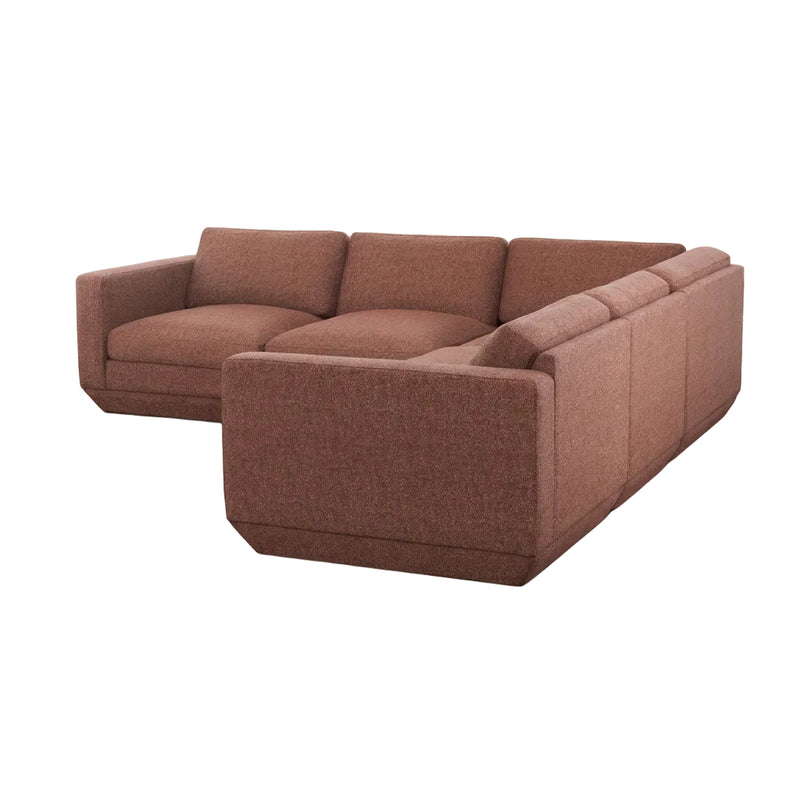 Gus Modern Podium Modular 5PC Corner Sectional — Regency Beet