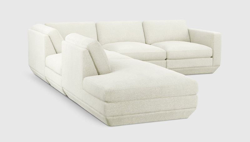 Gus Modern Podium Modular 5PC Seating Group — Copenhagen Fossil / Left Facing