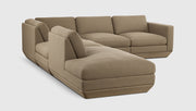 Gus Modern Podium Modular 5PC Seating Group — Merino Mocha / Left Facing