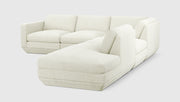 Gus Modern Podium Modular 5PC Seating Group — Copenhagen Fossil / Right Facing