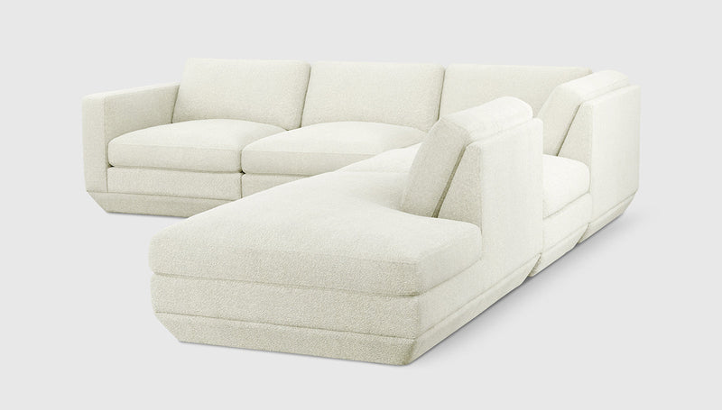 Gus Modern Podium Modular 5PC Seating Group — Copenhagen Fossil / Right Facing