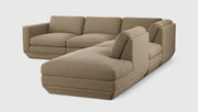 Gus Modern Podium Modular 5PC Seating Group — Merino Mocha / Right Facing