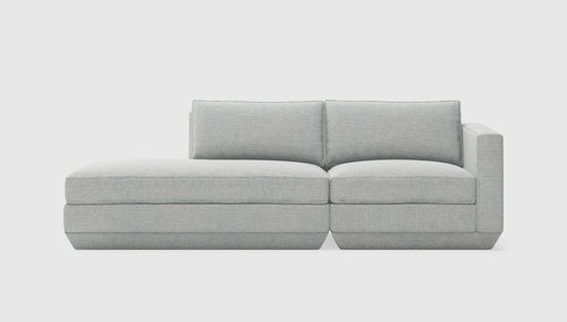 Gus Modern Podium Modular 2PC Lounge — Bayview Silver / Left Facing