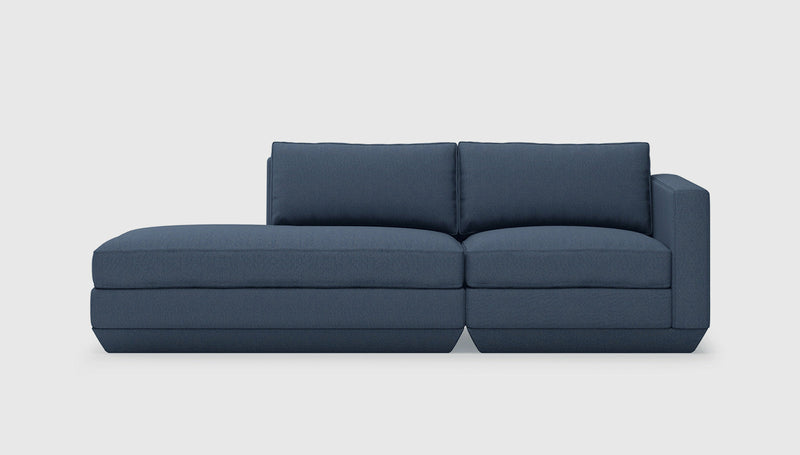 Gus Modern Podium Modular 2PC Lounge — Hanson Navy / Left Facing