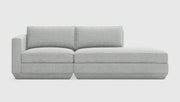Gus Modern Podium Modular 2PC Lounge — Bayview Silver / Right Facing
