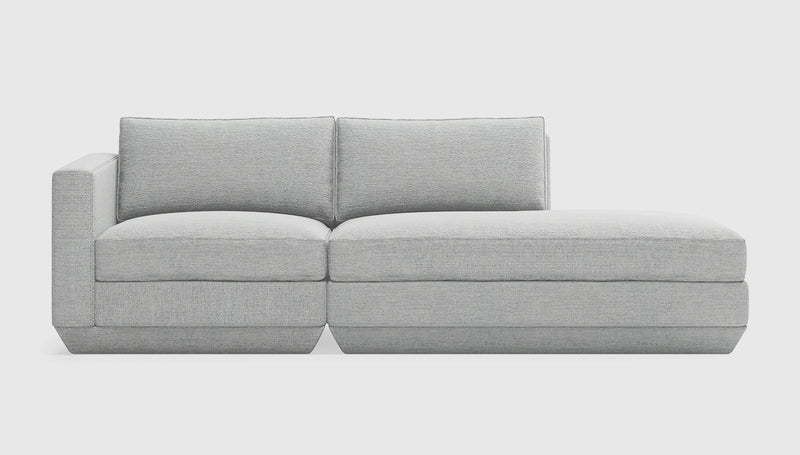 Gus Modern Podium Modular 2PC Lounge — Bayview Silver / Right Facing