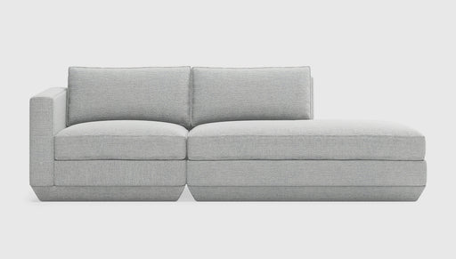 Gus Modern Podium Modular 2PC Lounge — Bayview Silver / Right Facing