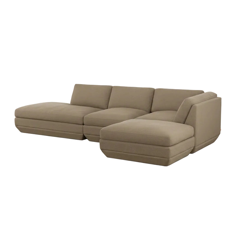 Gus Modern Podium Modular 4PC Lounge Sectional B — Merino Mocha / Right Facing