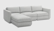 Gus Modern Podium Modular 4PC Sectional — Bayview Silver / Left Facing