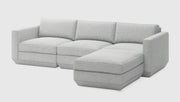 Gus Modern Podium Modular 4PC Sectional — Bayview Silver / Right Facing