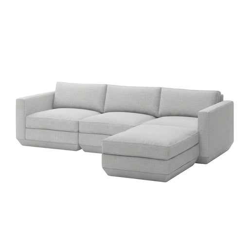 Gus Modern Podium Modular 4PC Sectional — Bayview Silver / Right Facing