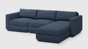 Gus Modern Podium Modular 4PC Sectional — Hanson Navy / Right Facing