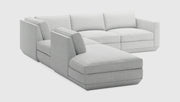 Gus Modern Podium Modular 5PC Seating Group — Bayview Silver / Left Facing