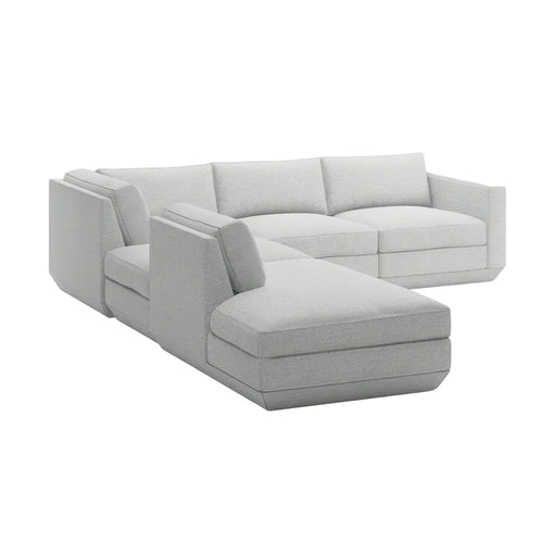 Gus Modern Podium Modular 5PC Seating Group — Bayview Silver / Left Facing