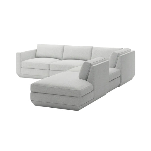 Gus Modern Podium Modular 5PC Seating Group — Bayview Silver / Right Facing