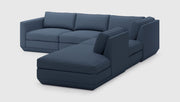 Gus Modern Podium Modular 5PC Seating Group — Hanson Navy / Right Facing