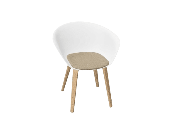Duna 02 Wood Leg Chair With Seat Cushion Chairs Arper 