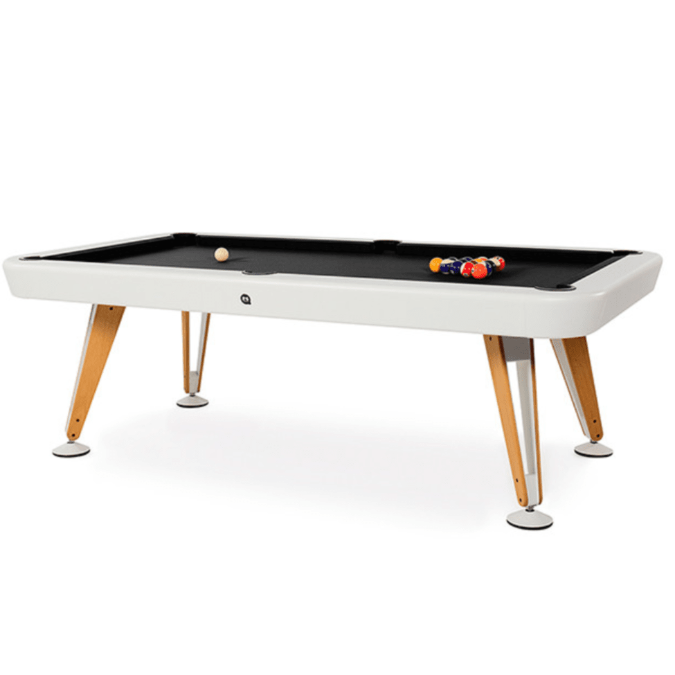 Diagonal Outdoor Pool Table Accessories RS Barcelona American 7 Feet White Black