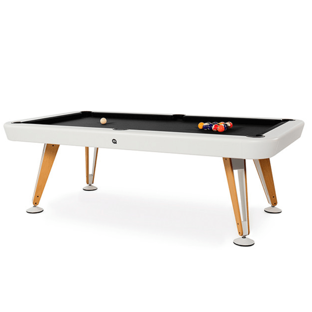 Diagonal Outdoor Pool Table Accessories RS Barcelona American 8 Feet White Black