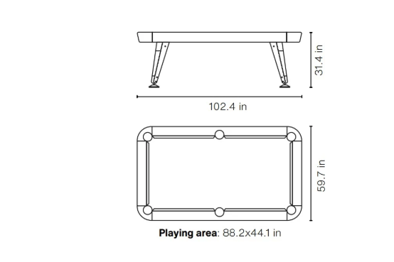 Diagonal Outdoor American Pool Table