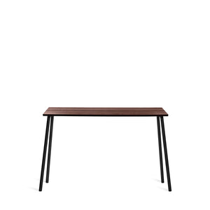 Emeco Run High Side Table - Wood table Emeco 62"/ 161 CM Black Powder Coated Frame Walnut