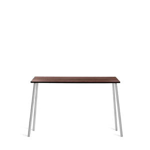 Emeco Run High Side Table - Wood table Emeco 62"/ 161 CM Clear Aluminum Frame Walnut