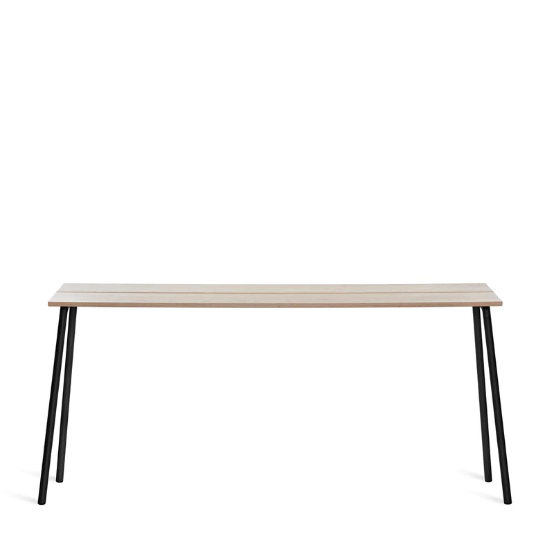Emeco Run High Side Table - Wood table Emeco 86"/ 222 CM Black Powder Coated Frame Ash