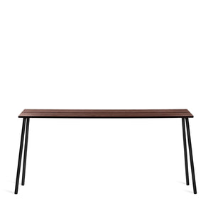 Emeco Run High Side Table - Wood table Emeco 86"/ 222 CM Black Powder Coated Frame Walnut