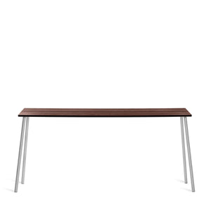 Emeco Run High Side Table - Wood table Emeco 86"/ 222 CM Clear Aluminum Frame Walnut