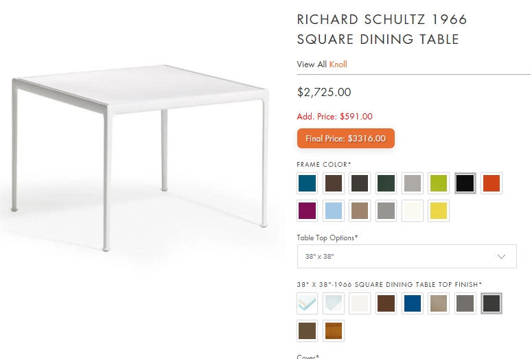 Schultz 1966 Square 36"x36" Onyx Frame - Dark Bronze Top