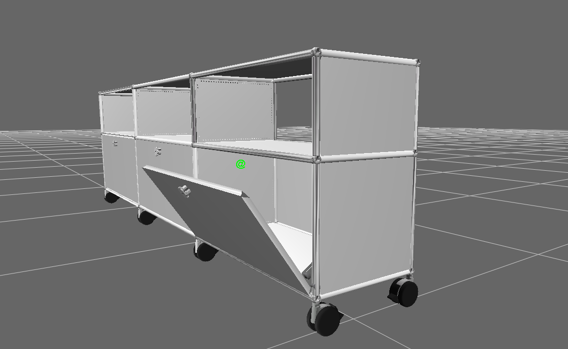 USM Haller Custom - Violeta Roman 3x3-Wheels-White