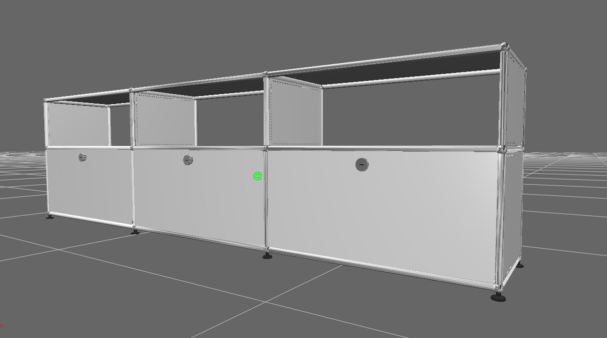 USM Haller Custom - Violeta Roman 3x3-Wheels-White