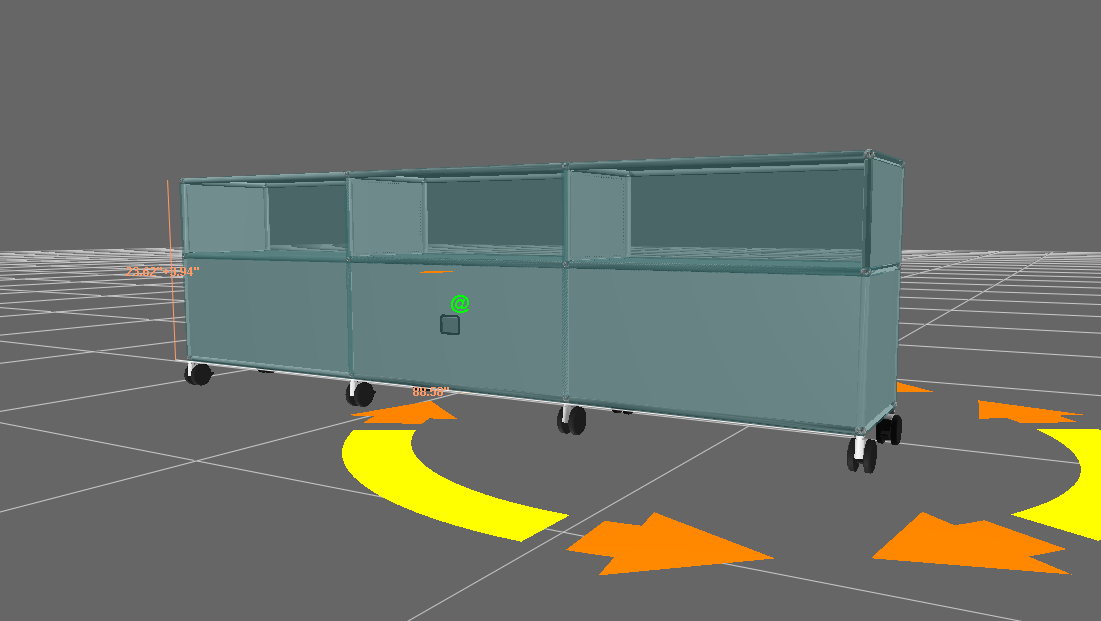 USM Haller Custom - Violeta Roman 3x3-Wheels-White