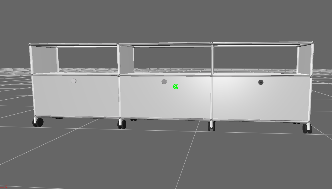 USM Haller Custom - Violeta Roman 3x3-Wheels-White