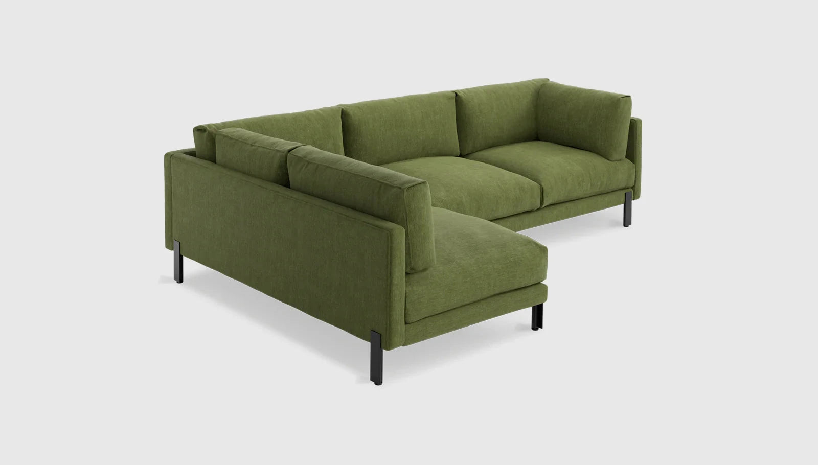 Silverlake Sectional Sofa Gus Modern Bastille Clover Black Left Facing