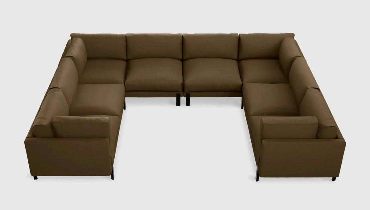 Silverlake U-Shaped Sectional Sofa Gus Modern Velvet Cocoa 