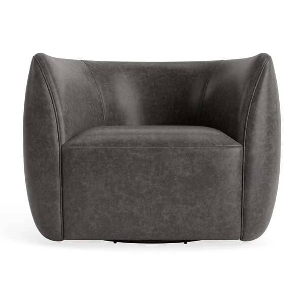 Council Swivel Lounge Chair lounge chair BluDot Slate Leather 