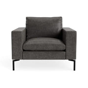 New Standard Lounge Chair lounge chair BluDot Slate Leather - Black Legs 