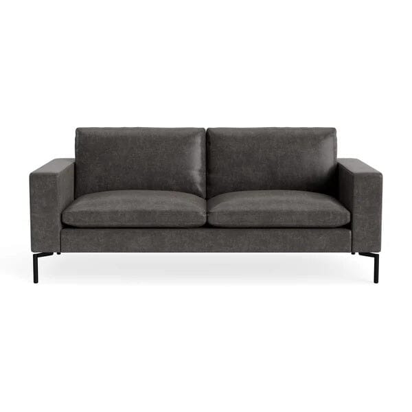 New Standard 78" Sofa Sofa BluDot Slate Leather - Black Legs 